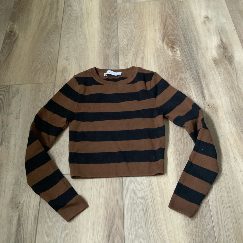 Zara Striped Sleeve Tee